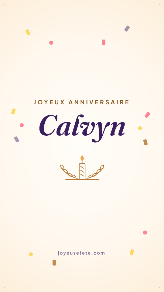 Image « Joyeux anniversaire Calvyn » au format story
