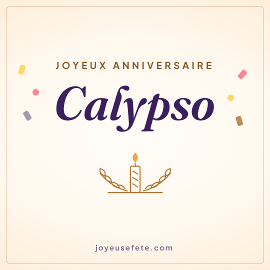 Image carrée « Joyeux anniversaire Calypso » pour WhatsApp