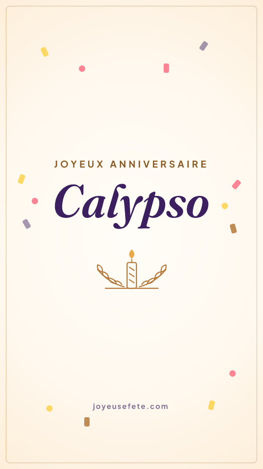 Image « Joyeux anniversaire Calypso » au format story