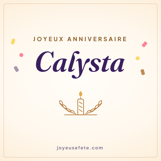 Image carrée « Joyeux anniversaire Calysta » pour WhatsApp
