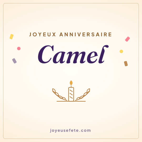 Image carrée « Joyeux anniversaire Camel » pour WhatsApp