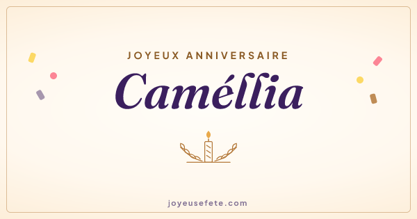 Image « Joyeux anniversaire Caméllia » au format large