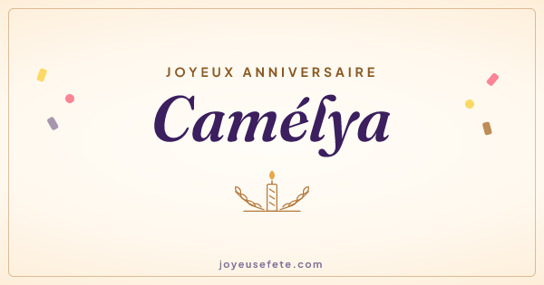 Image « Joyeux anniversaire Camélya » au format large