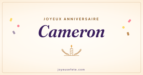Image « Joyeux anniversaire Cameron » au format large