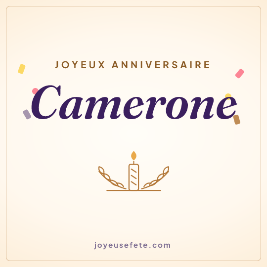 Image carrée « Joyeux anniversaire Camerone » pour WhatsApp