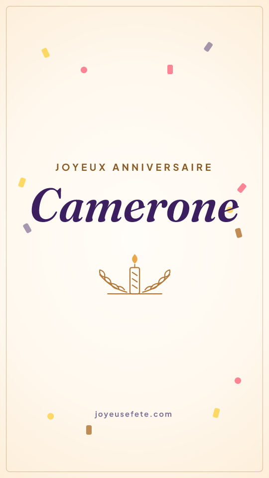 Image « Joyeux anniversaire Camerone » au format story