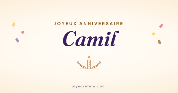 Image « Joyeux anniversaire Camil » au format large