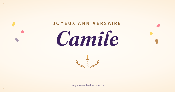 Image « Joyeux anniversaire Camile » au format large
