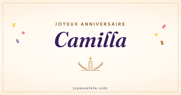 Image « Joyeux anniversaire Camilla » au format large