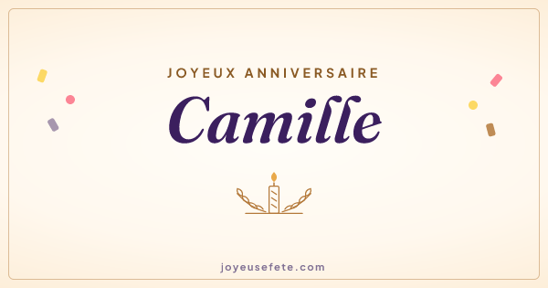 Image « Joyeux anniversaire Camille » au format large