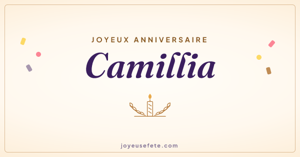Image « Joyeux anniversaire Camillia » au format large