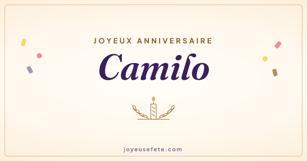Image « Joyeux anniversaire Camilo » au format large