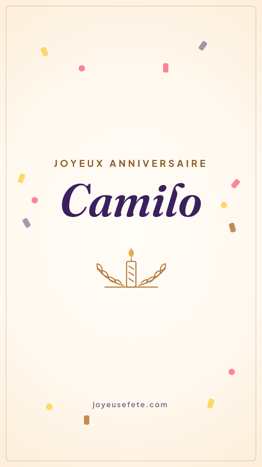 Image « Joyeux anniversaire Camilo » au format story