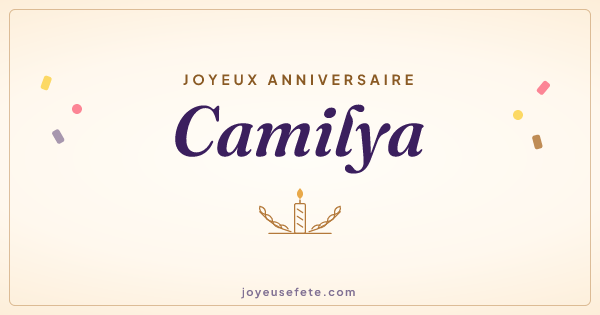 Image « Joyeux anniversaire Camilya » au format large