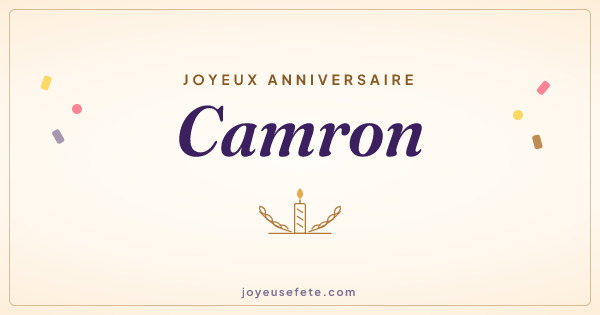 Image « Joyeux anniversaire Camron » au format large