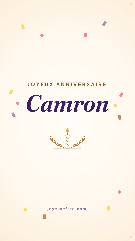 Image « Joyeux anniversaire Camron » au format story