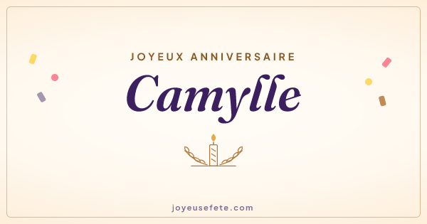 Image « Joyeux anniversaire Camylle » au format large