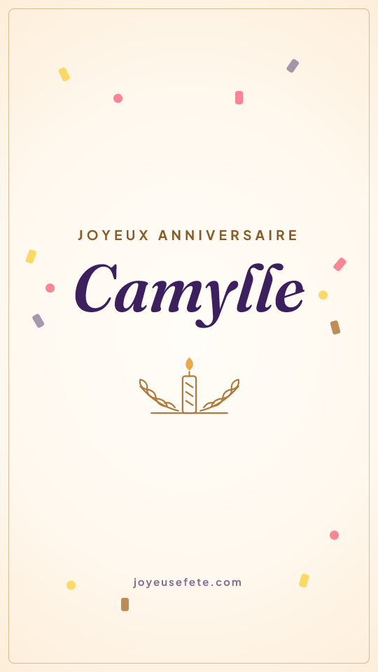 Image « Joyeux anniversaire Camylle » au format story