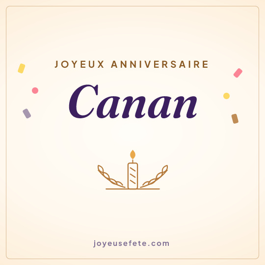 Image carrée « Joyeux anniversaire Canan » pour WhatsApp