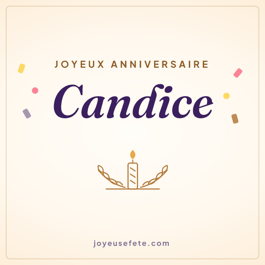 Image carrée « Joyeux anniversaire Candice » pour WhatsApp