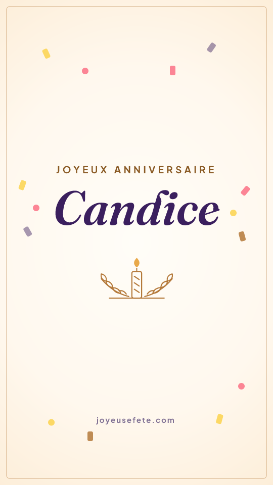 Image « Joyeux anniversaire Candice » au format story