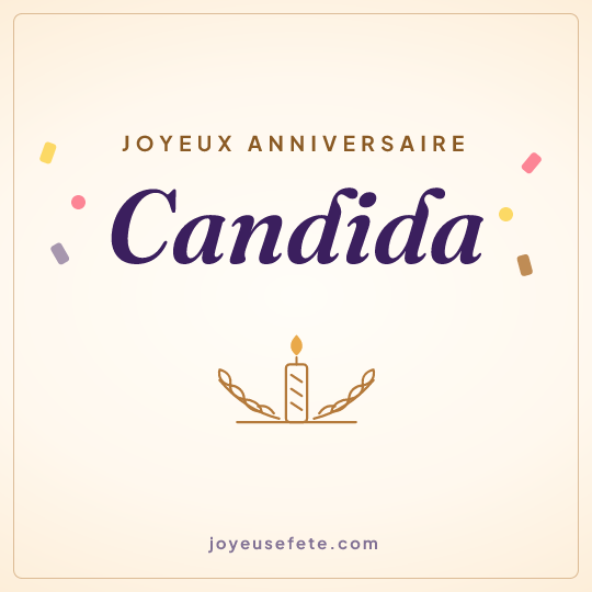Image carrée « Joyeux anniversaire Candida » pour WhatsApp
