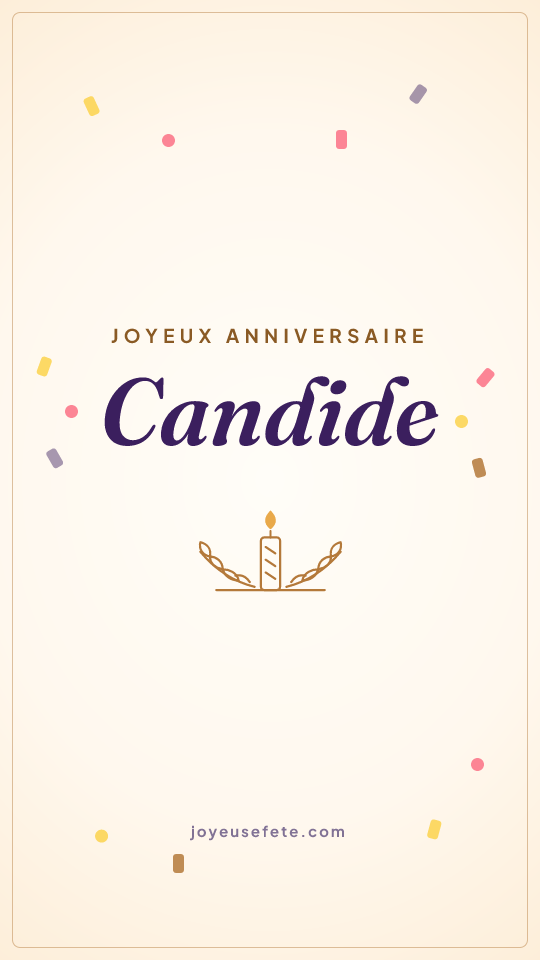 Image « Joyeux anniversaire Candide » au format story