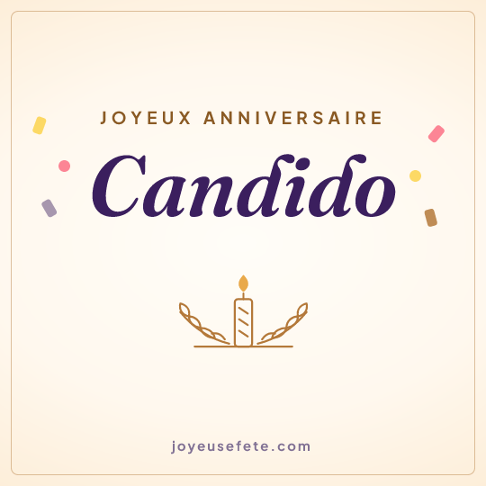 Image carrée « Joyeux anniversaire Candido » pour WhatsApp