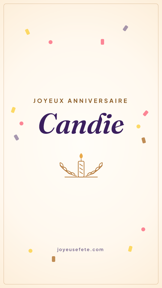 Image « Joyeux anniversaire Candie » au format story