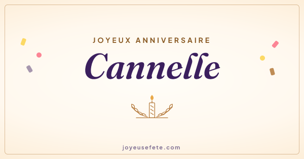 Image « Joyeux anniversaire Cannelle » au format large