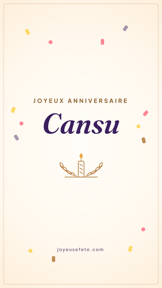Image « Joyeux anniversaire Cansu » au format story