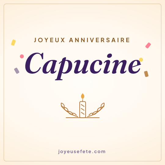 Image carrée « Joyeux anniversaire Capucine » pour WhatsApp