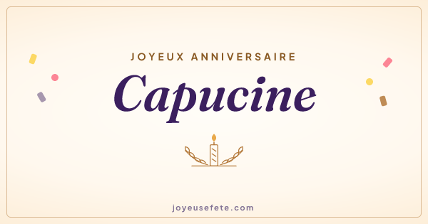 Image « Joyeux anniversaire Capucine » au format large
