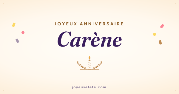 Image « Joyeux anniversaire Carène » au format large