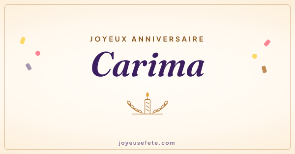 Image « Joyeux anniversaire Carima » au format large