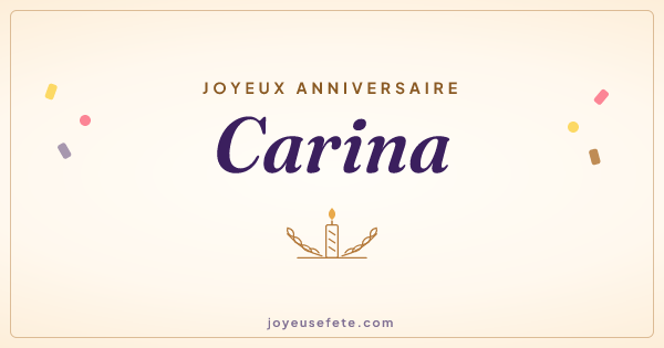 Image « Joyeux anniversaire Carina » au format large