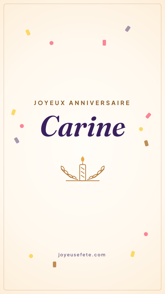 Image « Joyeux anniversaire Carine » au format story