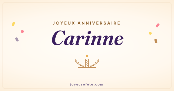 Image « Joyeux anniversaire Carinne » au format large