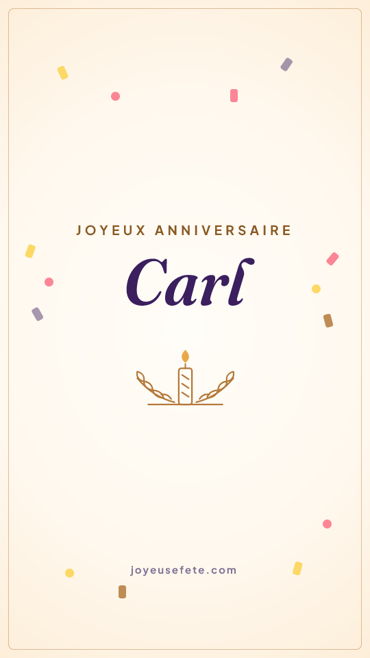 Image « Joyeux anniversaire Carl » au format story