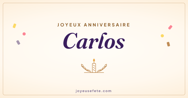 Image « Joyeux anniversaire Carlos » au format large