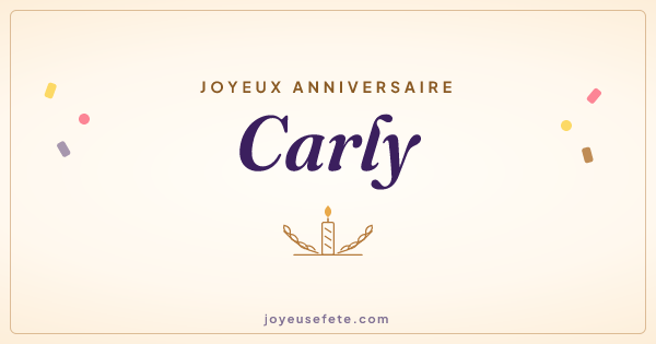 Image « Joyeux anniversaire Carly » au format large