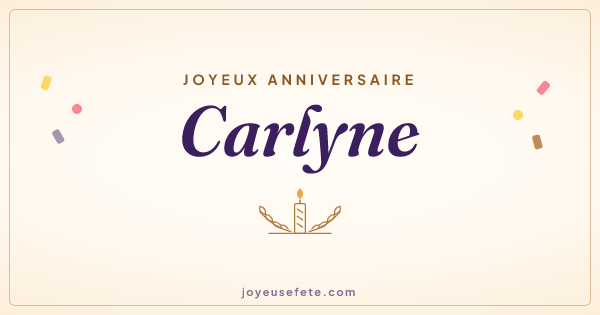 Image « Joyeux anniversaire Carlyne » au format large