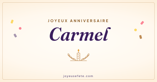 Image « Joyeux anniversaire Carmel » au format large
