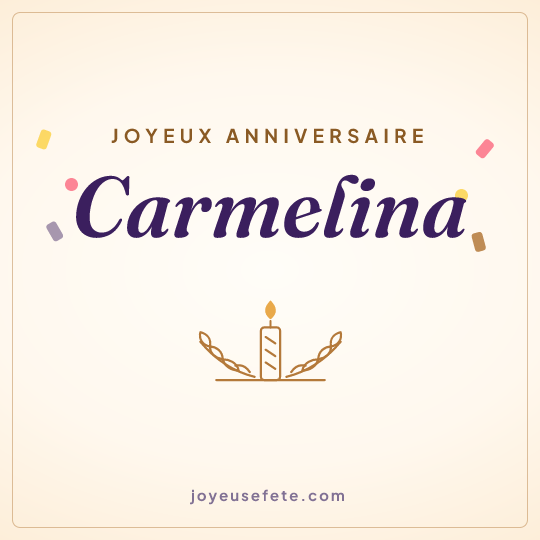 Image carrée « Joyeux anniversaire Carmelina » pour WhatsApp