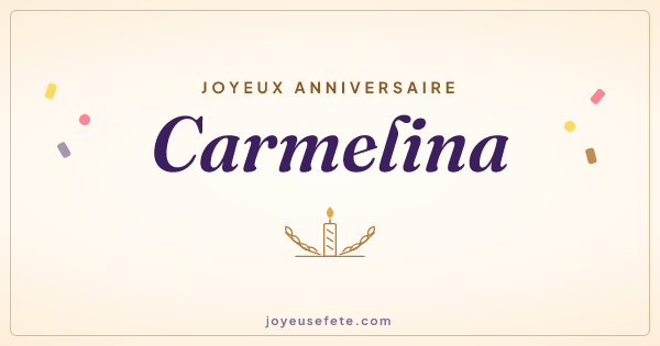 Image « Joyeux anniversaire Carmelina » au format large