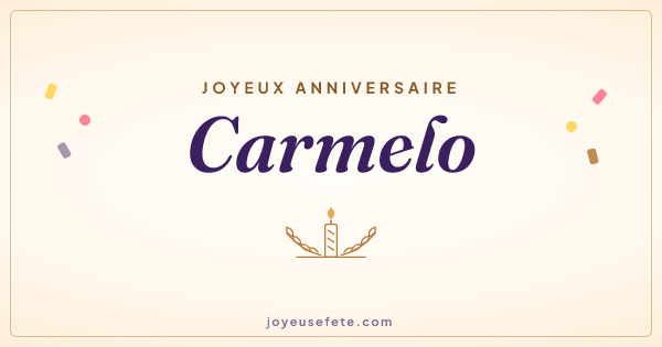 Image « Joyeux anniversaire Carmelo » au format large