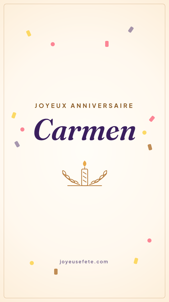 Image « Joyeux anniversaire Carmen » au format story