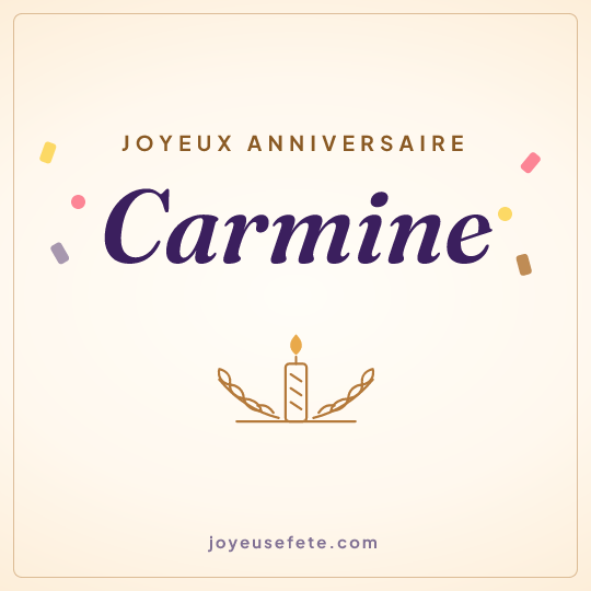 Image carrée « Joyeux anniversaire Carmine » pour WhatsApp