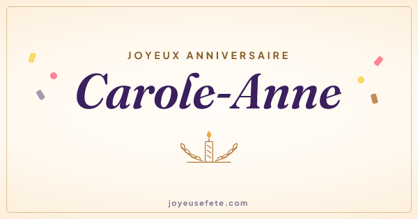 Image « Joyeux anniversaire Carole-Anne » au format large