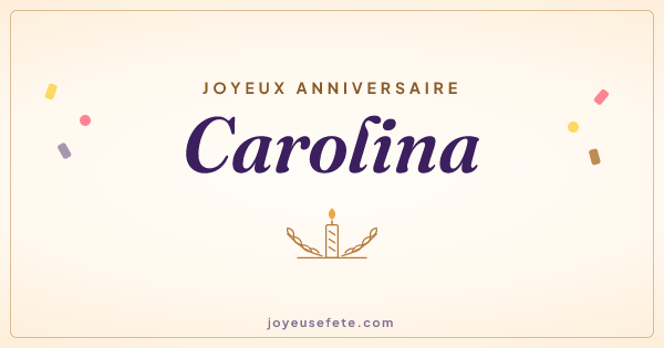 Image « Joyeux anniversaire Carolina » au format large